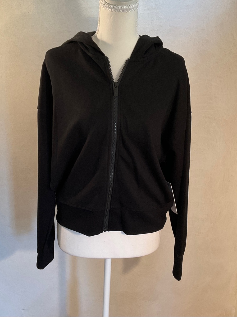 Dkny Women's black full zip sport hoodie.